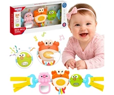 WOOPIE BABY Pendant for Stroller Crib Sensory Playing Crab Mirror Fish 6m