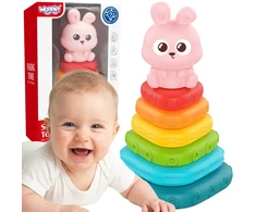 WOOPIE BABY Sensory Pyramid Bunny Sorter Tower 6m+