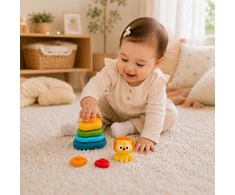WOOPIE BABY Sensorinė piramidės formos dėlionė Liūtas 6 mėn.+