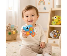 WOOPIE BABY Sensoriniai suktukai su siurbtukais, gyvūnai, 3 vnt.