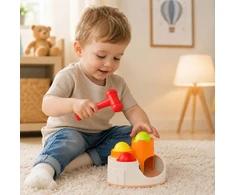 Woopie Baby WOOPIE „Punch Lock“ kamuoliukų kūjis lavinamasis žaislas 12 mėn.+