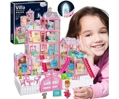 Lėlių namelis WOOPIE Villa su aksesuarais ir lėle
