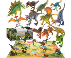 Didelis dinozaurų rinkinys Woopie XXL Priešistorinis pasaulis su kilimėliu