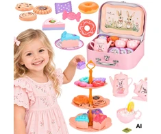 WOOPIE Elegant Tea and Coffee Set with Rabbit Motif 48 pcs.