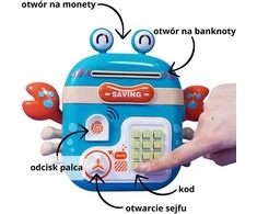 WOOPIE Elektroninė Skarbonka Krabų Kuprinė Mėlyna