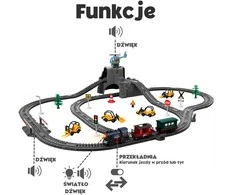 Elektrinis retro traukinio rinkinys WOOPIE 76 vnt