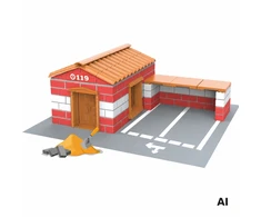 WOOPIE Fire Station Building Brick Construction Set 178 pcs. Building Bricks
