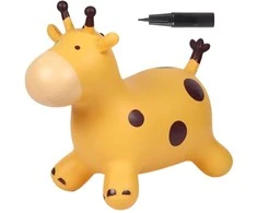 Woopie Šokinėjantis Girafo Guminis Žaislas Geltonas + Pompą