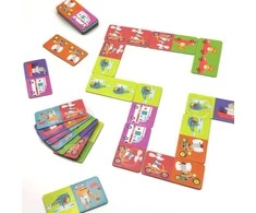 Woopie edukacinis žaidimas Gyvūnų transportas domino ir Montessori kortelių dėlionė