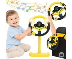WOOPIE Interactive Car Steering Wheel with Lights Geltona