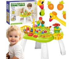 WOOPIE Interactive Educational Table 2 in 1 Game Fishing Hammer Sorter Sound Light