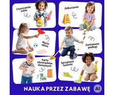 Woopie Kidsvalymo rinkinys su vežimėliu dulkių siurblio priedais XXL 22 vnt.