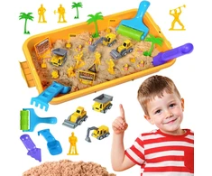 WOOPIE Kinetic Sand Construction Site Set in a Suitcase Vehicles 1kg