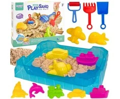 Woopie Kinetinio smėlio rinkinys 0,5kg su staliuku ir formelėmis
