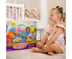 Woopie Kinetinis Smėlis 1,2kg XL ZOO Rinkinys su Stalu ir Šablonais