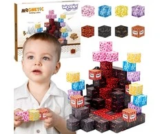 WOOPIE Magnetinis Konstruktorius Kubeliai Minecraft Pikseliai 74vnt