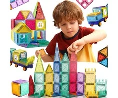 Magnetinis edukacinis konstruktorius 3D pilis ir transporto priemonės WOOPIE 110vnt