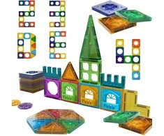WOOPIE Klocki Magnetyczne Konstrukcyjne 3D Rinkinys Edukacyjny Zamek 30el.