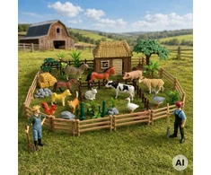 WOOPIE Large Farm with Animals 63 pcs. Farmers' Farm Figures Stable for Children