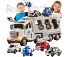 Woopie Žaislai Didelis Gelbėjimo Rinkinys: Sunkvežimis + 4 Automobiliai