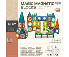 WOOPIE Magnetinės Statybinės Kaladėlės 98 vnt. Su Figūromis