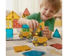 WOOPIE Magnetinis Konstruktorius su Statybiniais Automobiliais 30vnt