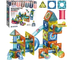 WOOPIE 3D Magnetiniai Konstrukciniai Blokai Marble Track 42 el.