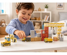 WOOPIE Magnetic Construction Cubes Construction Site 49 pcs.