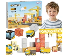 WOOPIE Magnetic Construction Cubes Construction Site 49 pcs.
