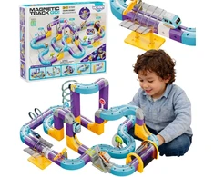 WOOPIE Magnetic Train Track Construction Set with Attraction Effect 126 pcs.