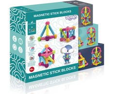 WOOPIE Magnetiniai Konstravimo Blokai 28 vnt. Stori ir Saugūs