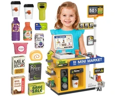 WOOPIE Mini Market Interactive Cash Register Scanner Accessories Sounds Light