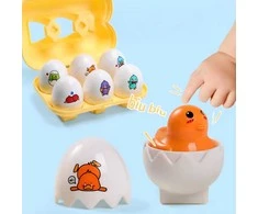 WOOPIE 54146Montessori Sorter Dėlionės Rungtynės Formos Juokingi Viščiukai Kiaušiniai 6vnt