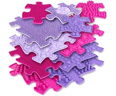 Woopie Sensoryinė Ortopedinė Puzzle Kiliminė 11 el. - Rožinė/Violetinė