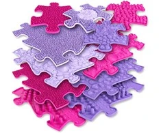 Woopie Sensoryinė Ortopedinė Puzzle Kiliminė 11 el. - Rožinė/Violetinė