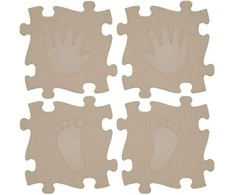 WOOPIE Sensory Mat Orthopedic Puzzle Hands and Feet 16 Pieces - rusvai gelsvas
