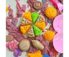 Woopie Kinetinis Smėlis 1,2kg Rinkinys – Restorano Stalas su Formelėmis