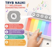 WOOPIE Rainbow Touch pianinas su foniniu apšvietimu ir mokymosi režimu 3+