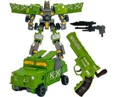 Woopie Transformuojantis Robotas Czołgai su Wyrzutnia Žalia