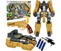 3 Viename Robotas Transformeris Tankas Ir Strėlyčių Šautuvas WOOPIE