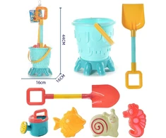 WOOPIE Set: Bucket, Molds, Shovels, Watering Can for Sand, 7 pcs.