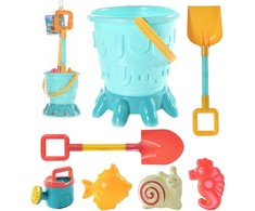 WOOPIE Set: Bucket, Molds, Shovels, Watering Can for Sand, 7 pcs.