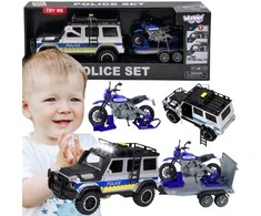 Policijos visureigis su motociklu ir priekaba WOOPIE