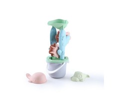 WOOPIE Smėlio žaislų rinkinys su kibiru ir sukamuoju 4 vnt. ORGANINIS BIODEGRADABLAUS MATERIAALAS