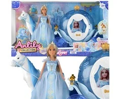 Lėlių rinkinys Ledo princesė Lily ir šviečianti karieta WOOPIE ROYAL