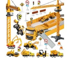 Statybinis sunkvežimis 6in1 su bokštiniu kranu WOOPIE