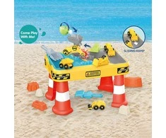 WOOPIE 53170 Vandens stalas 2in1 smėlio dėžės statybvietė + 4 automobiliai 12vnt.