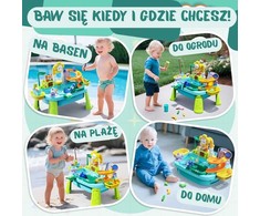 WOOPIE 4 viename vandens stalas, žvejybos žaidimas, kriauklė, vandens čiuožykla, gėlė