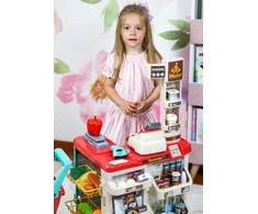 WOOPIE Supermarket Store with Shopping Cart Scale Cash Register Scanner + 48 Accs.