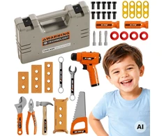 WOOPIE Tool Set in a Case 45 Pieces for Little Handyman Baterija-Powered Drill and Light
